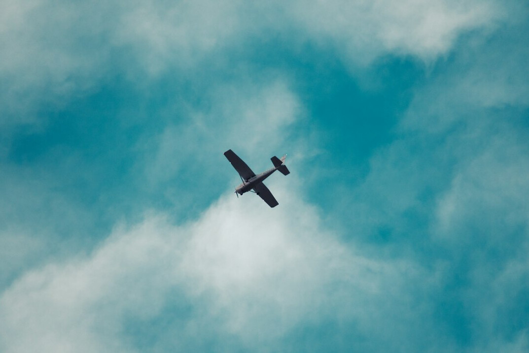 vintage airplane in sky
