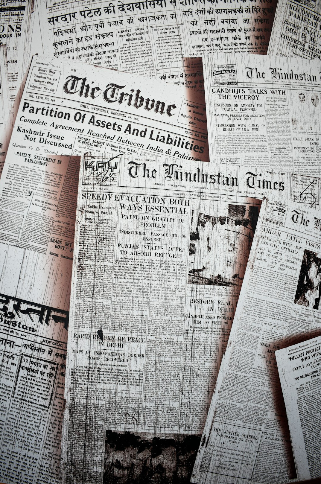 old newspapers pile